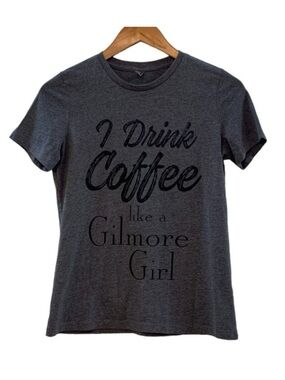 Gilmore Girls Short Sleeve Tee Grey Small - I Drink Coffee like a Gilmore Girl